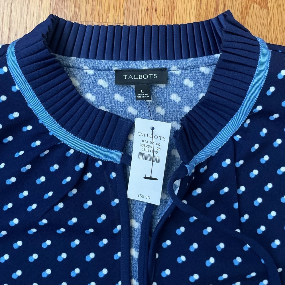 NWT! Talbots Navy Blue Dress Shirt - Picture 4 of 9